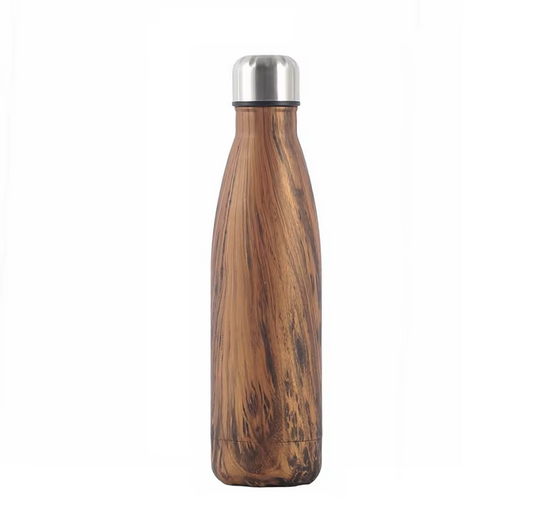 wooden insulated water bottle